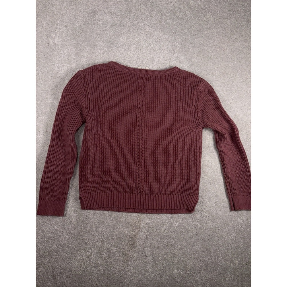 pact crew neck ribbed knit organic cotton mauve sweater small - Picture 7 of 7